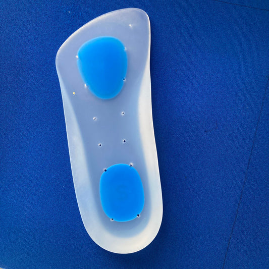 Three-quarter length silicone insole, dual density, pair